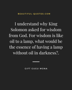 Gugu Mona, King Solomon, God