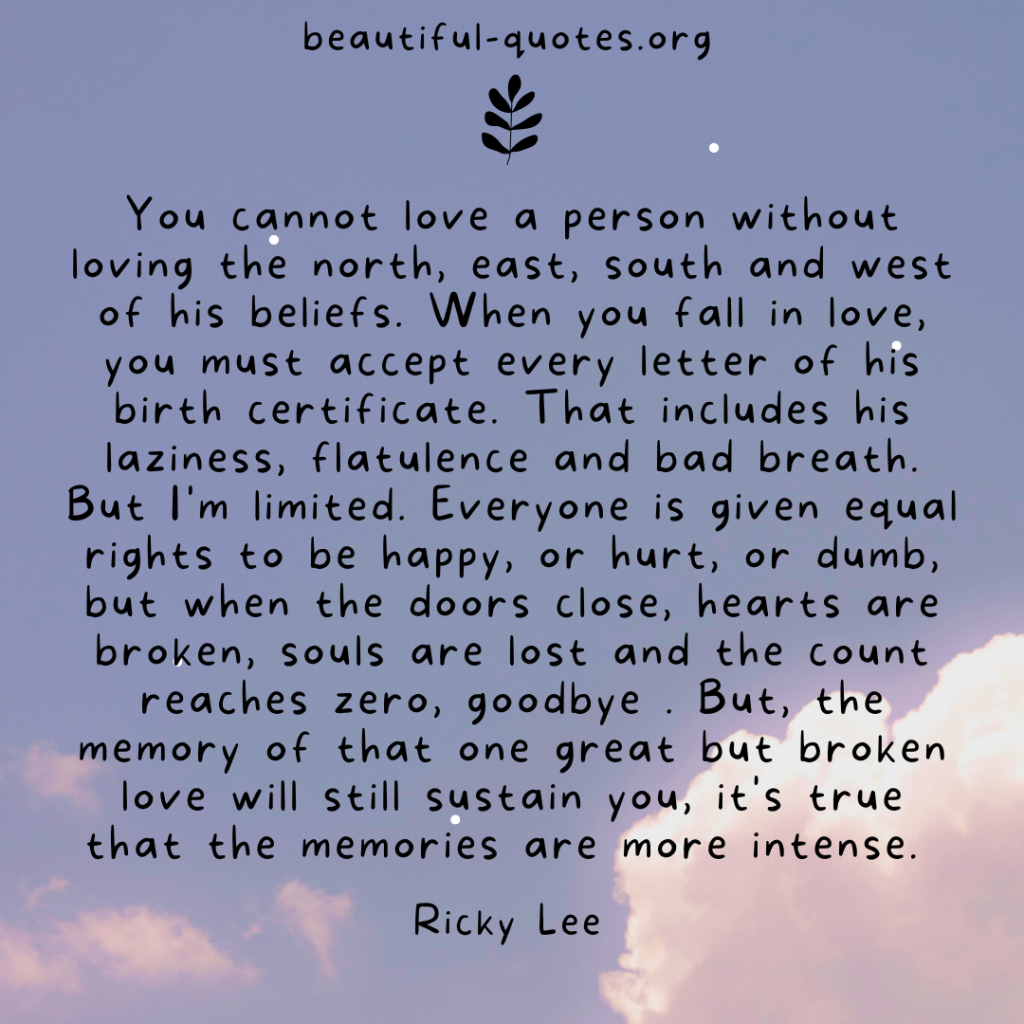 Cannot love person - quote - Ricky Lee