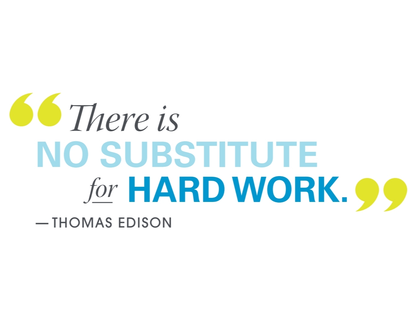There is NO SUBSTITUTE for hard Work.